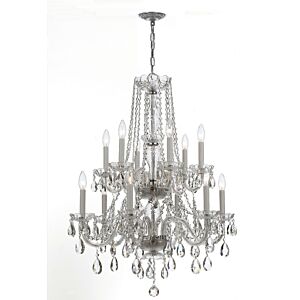 Traditional Crystal 12-Light Chandelier in Polished Chrome