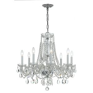 Traditional Crystal 8-Light Chandelier in Polished Chrome