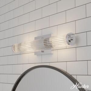 Hunter Holly Grove 2-Light Bathroom Vanity Light in Chrome