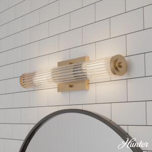 Hunter Holly Grove 2-Light Bathroom Vanity Light in Alturas Gold