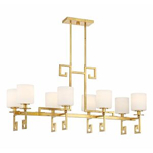 Quatrain 8-Light Linear Chandelier in True Gold