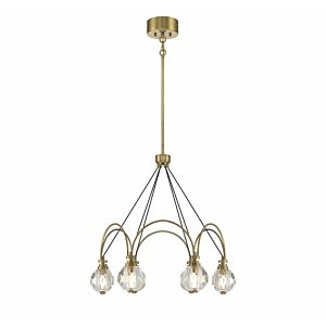 Burnham 6-Light LED Chandelier in Warm Brass