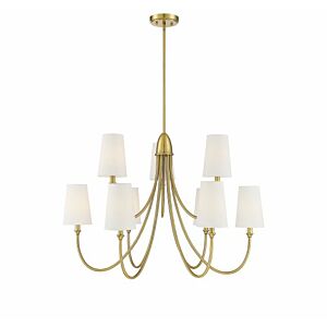 Cameron 9-Light Chandelier in Warm Brass