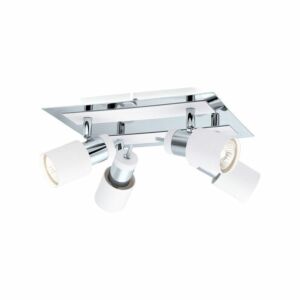 Davida 4-Light Four-Light Semi-Flush Mount in Chrome and White