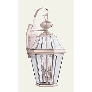 Georgetown 2-Light Outdoor Wall Lantern in Brushed Nickel