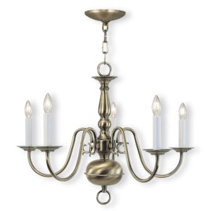 Williamsburgh 5-Light Chandelier in Antique Brass