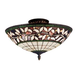 English Ivy 3-Light Semi-Flush Mount in Tiffany Bronze