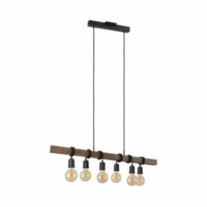 Violon 6-Light Pendant in Black, Dark Brown