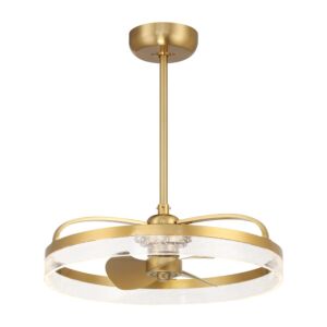 Lyria LED Fan D'Lier in Warm Brass