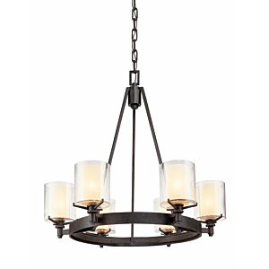 Arcadia 6-Light Chandelier in Textured Iron