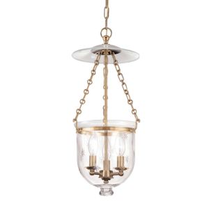 Hampton 3-Light Clr Glass Pendant Light