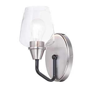Maxim Goblet Wall Sconce in Black and Satin Nickel
