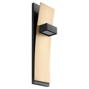 Dario 2-Light LED Wall Sconce in Black W with Aged Brass