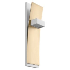 Dario 2-Light LED Wall Sconce in White W with Aged Brass