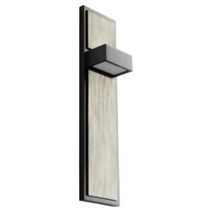 Guapo 2-Light LED Wall Sconce in Black W with Weathered Oak