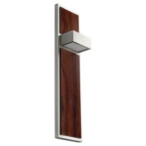 Guapo 2-Light LED Wall Sconce in Satin Nickel W with Walnut