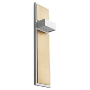 Guapo 2-Light LED Wall Sconce in White W with Aged Brass