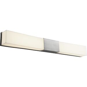 Crescent 2-Light LED Bathroom Vanity Light in Satin Nickel