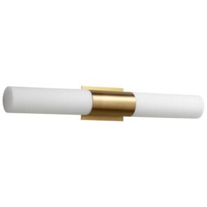 Magnum 2-Light LED Bathroom Vanity Light in Aged Brass