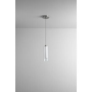 Gratis 1-Light LED Pendant in Satin Nickel W with Satin Opal