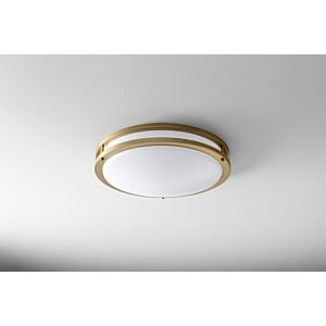 Oracle 2-Light LED Ceiling Mount in Aged Brass