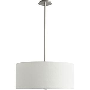 Echo 3-Light LED Pendant in Satin Nickel W with White Grass