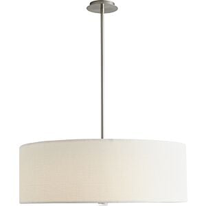 Echo 4-Light LED Pendant in Satin Nickel W with White Grass