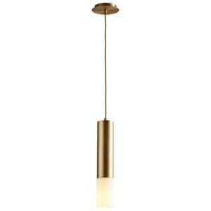 Opus 1-Light LED Pendant in Aged Brass