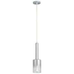 Spindle 1-Light LED Pendant in Polished Chrome W with Smoke Ombre