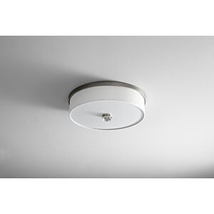 Echo 2-Light LED Ceiling Mount in Satin Nickel W with White Grass