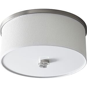 Echo 2-Light LED Ceiling Mount in Satin Nickel W with White Grass