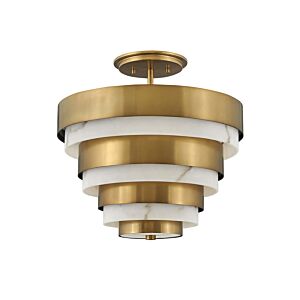 Hinkley Echelon 3-Light Semi-Flush Ceiling Light In Heritage Brass