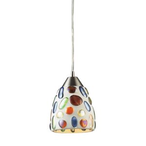 Gemstone 1-Light Mini Pendant in Satin Nickel