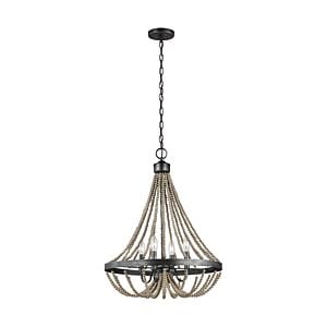 Generation Lighting Oglesby 4-Light Rustic Chandelier in Washed Pine