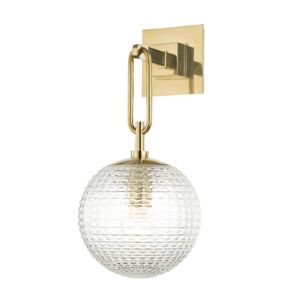 Jewett 1-Light Wall Sconce in Aged Brass