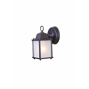 Builder's Choice 1-Light Matte Black Wall Light With Frosted Glass