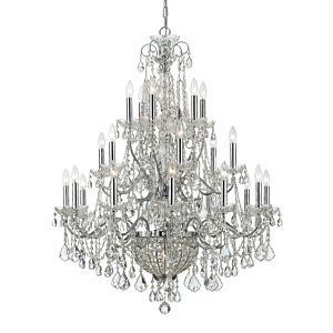 Crystorama Imperial 26 Light 46 Inch Traditional Chandelier in Polished Chrome with Clear Hand Cut Crystals