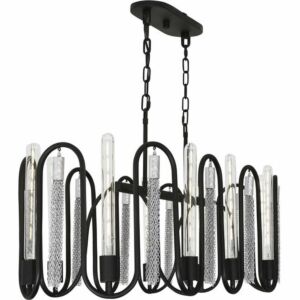 Darden 10-Light Pendant in Matte Black with Painted Chrome