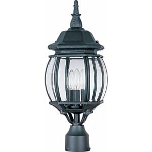 Crown Hill 3-Light Outdoor Pole with Post Lantern in Black
