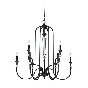 Craftmade Boulevard 9-Light Chandelier in Mocha Bronze Silver Wash