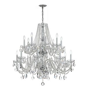 Traditional Crystal 16-Light Chandelier in Polished Chrome