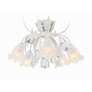 Southport 5-Light Semi-Flush Mount in Wet White