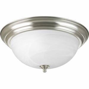 Dome Glass - Alabaster 3-Light Flush Mount in Brushed Nickel