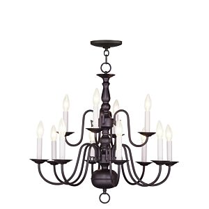 Williamsburgh 12-Light Chandelier in Bronze