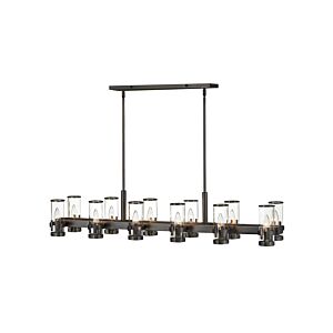 Hinkley Reeve 12-Light Linear Chandelier In Black Oxide