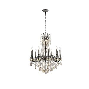 Rosalia 10-Light Chandelier in Pewter