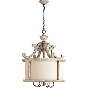 La Maison 4-Light Pendant in Manchester Grey w with Rust Accents