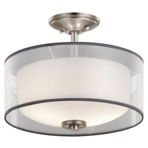 Tallie 2-Light Semi-Flush Mount in Antique Pewter