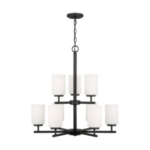 Oslo 9-Light Chandelier in Midnight Black