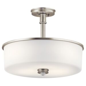 Joelson 3-Light LED Pendant with Semi-Flush in Brushed Nickel